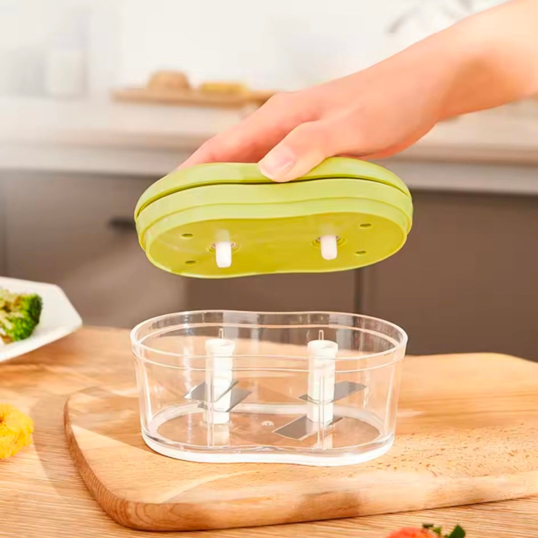 Manual Garlic Cutter Portable Home one-handed pushable telescopic garlic slicer Stainless Steel Blade Garlic Cutter