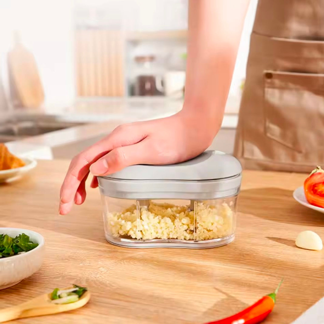 Manual Garlic Cutter Portable Home one-handed pushable telescopic garlic slicer Stainless Steel Blade Garlic Cutter
