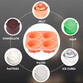 3D Rose Ice Molds, Flower Shape Ice, Silicone Rubber Fun Ice Ball Molds Maker for Juice Whiskey Chilling Cocktails, Ice Cube Trays