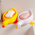 Duck Shape Soap Box Cartoon Soap Dish Drainable Storage Holder Soap Container Storage Dish Household Bathroom Accessories