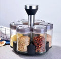 Kitchen Glass Seasoning Storage Bottle With Lip Salt White Red Sugar Spice Jar Combination Rotating Shelf Seasoning Bottle