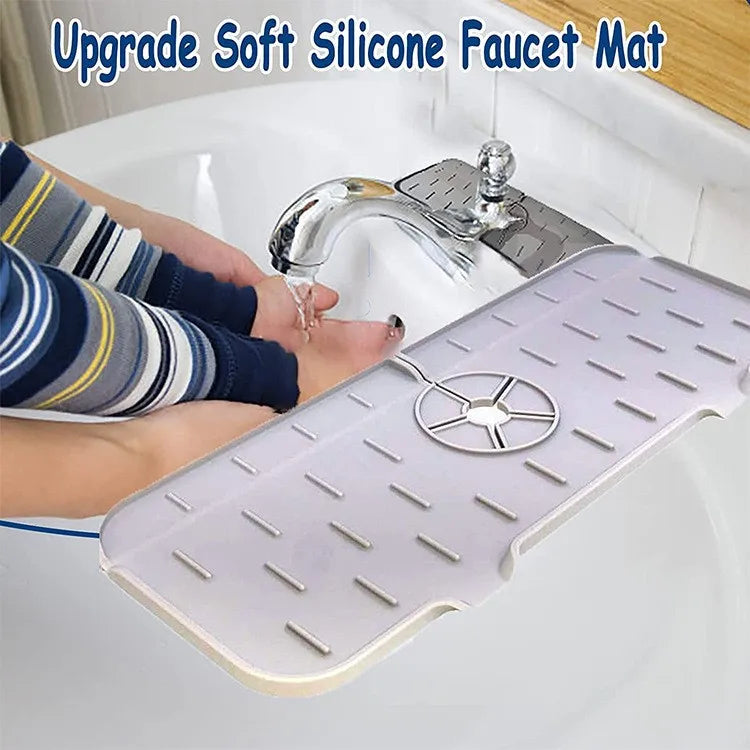 Silicone Faucet Mat – Kitchen Sink Splash Pad with Drainage