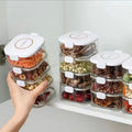 Stackable Airtight Spice Containers with Lid PET Material BPA-Free Storage Jar for Kitchen Removable Seasoning Boxes for Spices