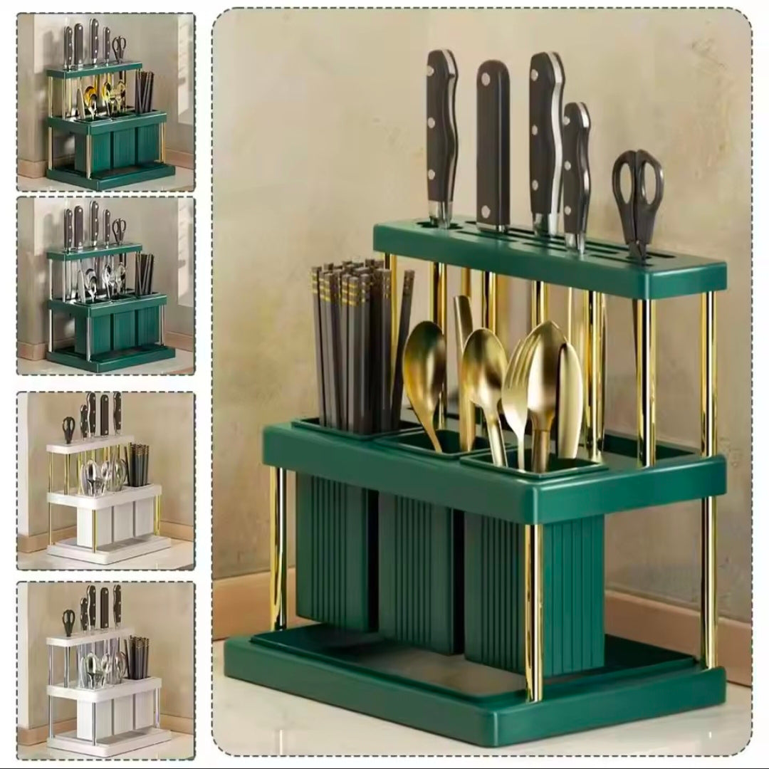 Multi-Functional Kitchen Spoon Fork Chopstick Knife Organizer Saving Kitchen Utensil Organizer Rack Kitchen