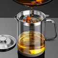Transparent Glass Oil Filter Pot With Scale Kitchen Oil Separator &  Storage Tank With Fine Mesh Strainer Grease Container