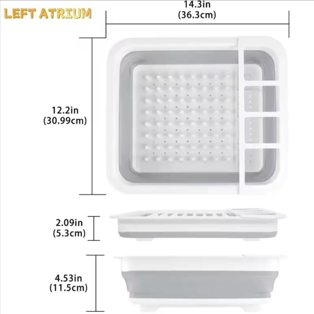 Foldable Drying Rack Drainer Dinnerware Basket Organizer Collapsible Kitchen Storage Counter Silicone Sink Dish Drying Rack