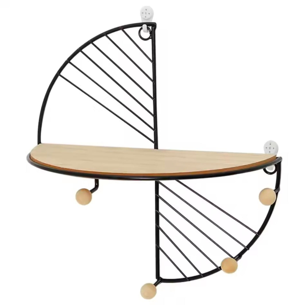 Modern Minimalist Creative Semi-Circular Rectangular Wall Shelf Living Room Office Color Wrought Iron Storage