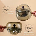 Chinese Tea Ceremony Casual Pot Small Green Orange Boiling Teapot Teapot Chinese Kung Fu Tea Set Side Handle Glass Teapot