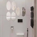 3D Wall Stickers Mirror Reflective Surface Oval Square Acrylic Sticker Home Bathroom Living Room Wall Decoration