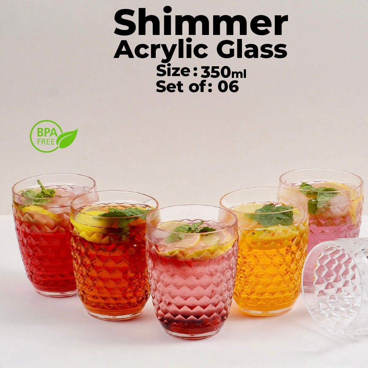 Shimmer Acrylic Glass (6 pcs)