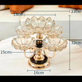 European-Style Multi-layer Fruit Tray Alloy Base Rotatable Cake Tray Living Room Household Dried Fruit Snack Storage Glass Tray