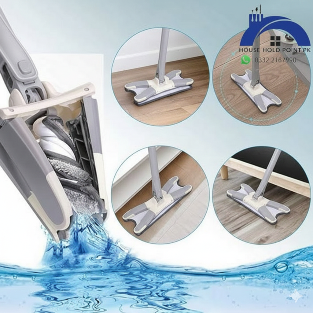 New X-Type Lazy Mop No Hand Wash Flat Floor Mop Home Use Extended Large Size Floor Cleaning Tool Easy to Use Household Supplies