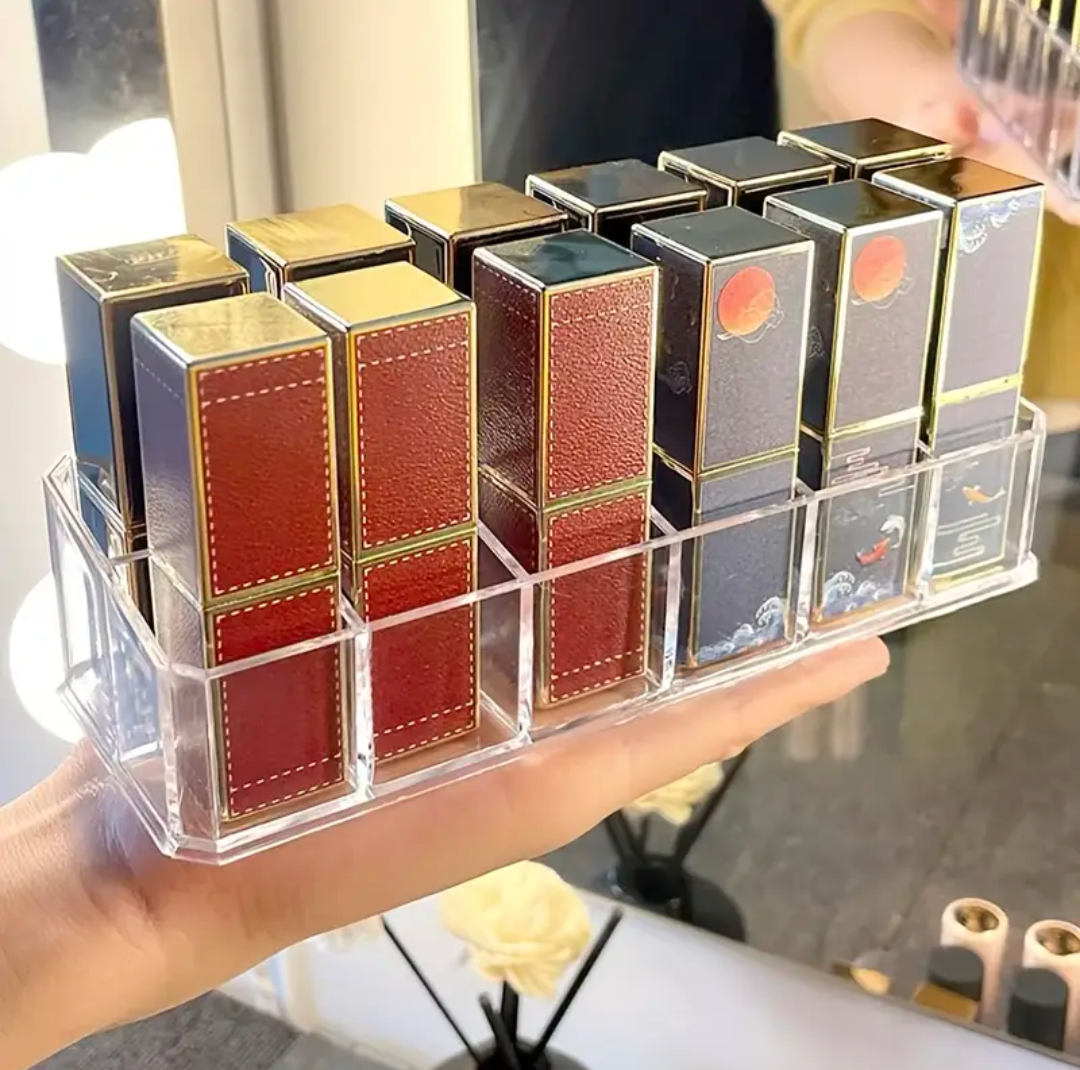 Transparent 12 Slots Lipstick Organizer