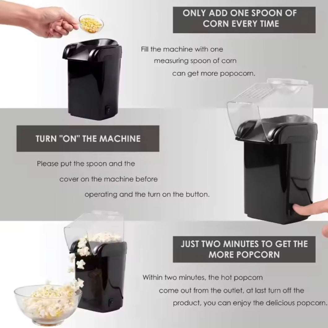 Popcorn Machine High Popping Rate Fully Automatic popcorn Machine Electric Air Popper Mini Popcorn Machine for Home Kitchen