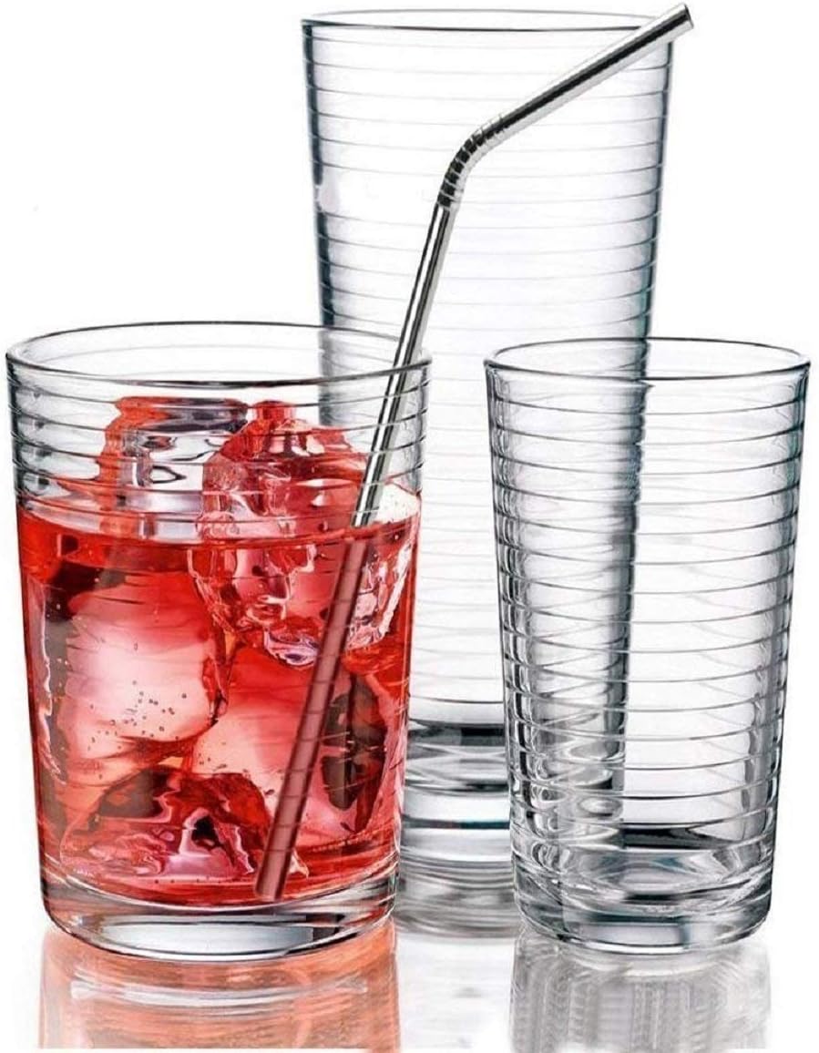 Creative Cocktail Straw Set, Stainless Steel 4 pc set