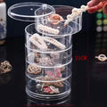 Rotating Jewelry Storage Box Makeup Storage Rack Bracelet Earring Round Plastic Organizer Boxes Holder Display Rack With Cover