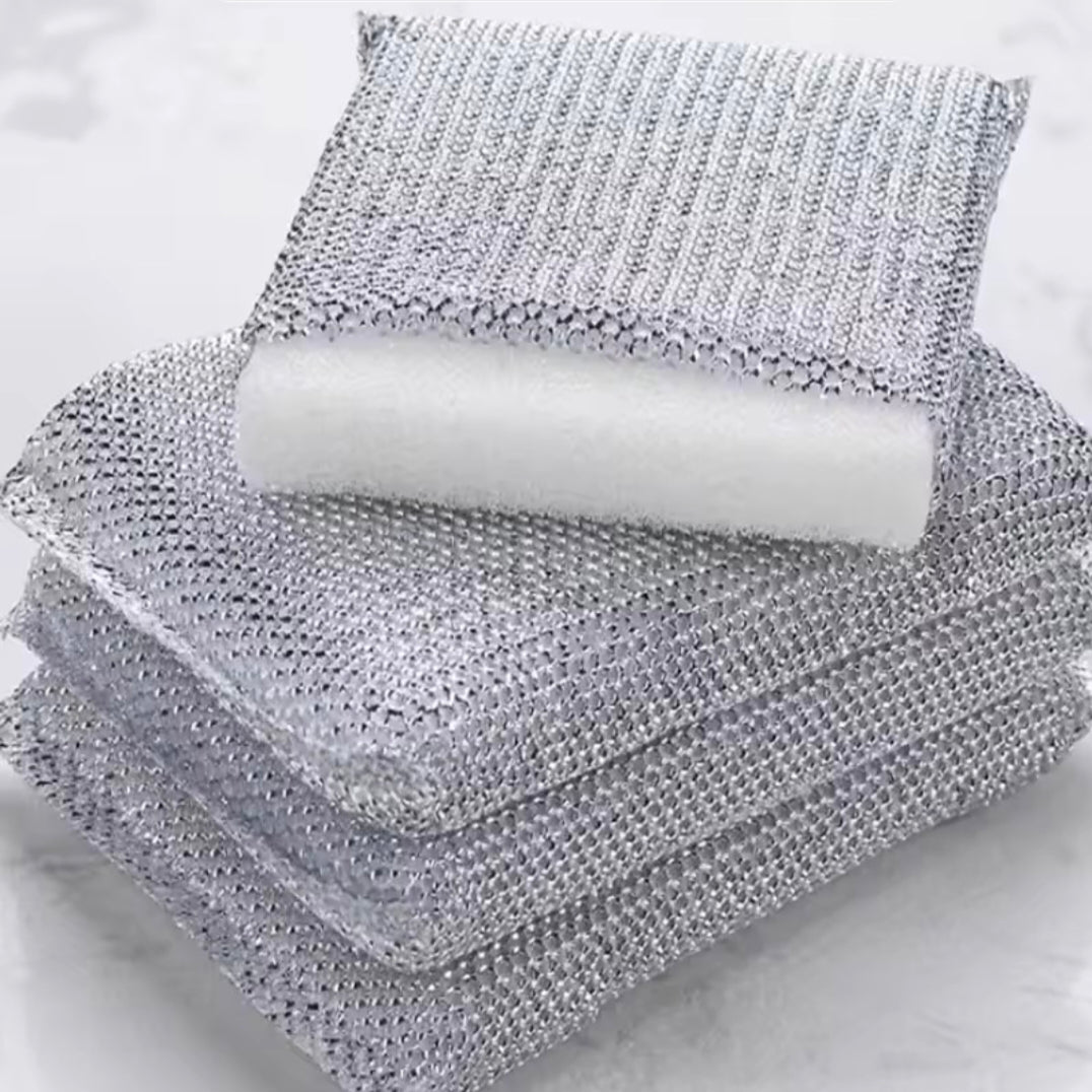 Set for 4 New-Scratch Pot Scrub Sponges - Dishwashing & Household Cleaning