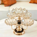 European-Style Multi-layer Fruit Tray Alloy Base Rotatable Cake Tray Living Room Household Dried Fruit Snack Storage Glass Tray
