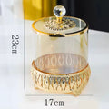 Modern Light Luxury Metal & Glass  Candy Jar-Decorative Storage Tank for Living Room Creative Home Decoration With American St