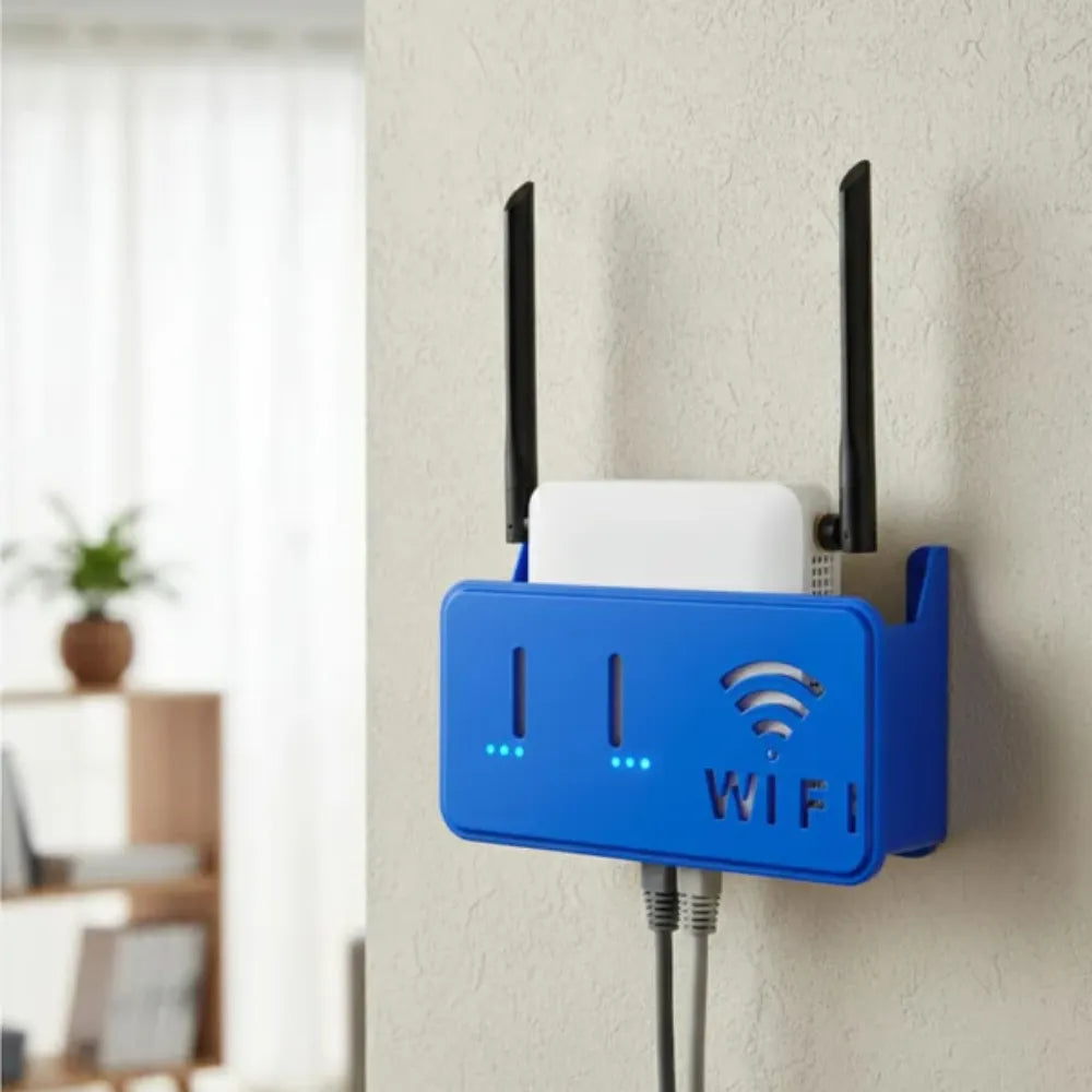 Wall-Mounted Wireless Router Storage Box & Cable Organizer