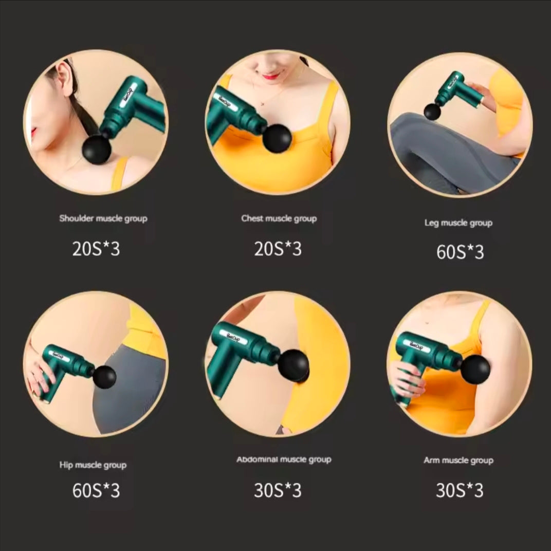 Mini Fascia Massage Gun Powerful Mini Deep Tissue Massage Gun for Muscle Recovery & Pain Relief with 4 Attachments