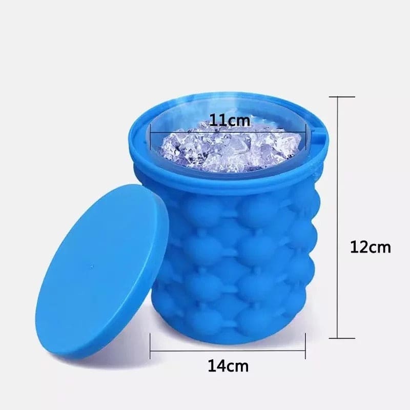 Silicone Ice Cube Maker – Portable Ice Ball Bucket with Lid