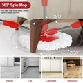 Spinning Mop And Bucket Set Floor Cleaning Wet & Dry Rotating Cleaning Mop with 2 Microfibre Mop Heads Drain and Extendable Handle for Home Office (Spin Mop + Bucket + 2 Mop Heads Set)