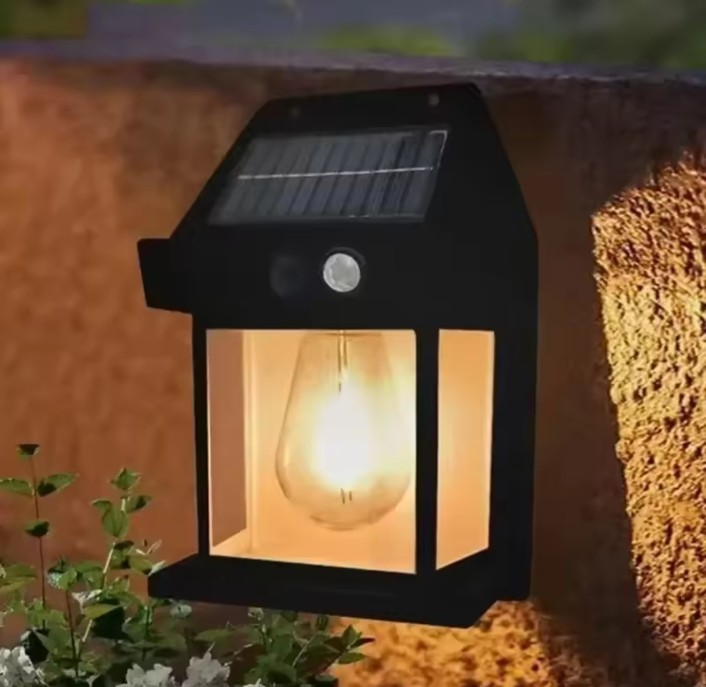 Led Solar Wall Lamp Ip65 Waterproof Intelligent Induction 3 Lighting Modes Tungsten Lamp Household Garden Light Villa Lighting