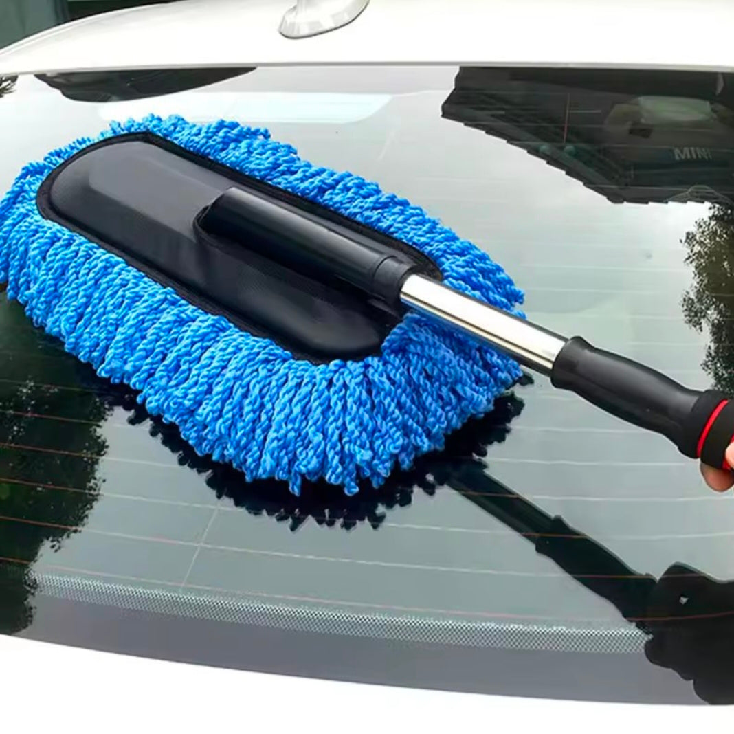 Car Wash Mop Retractable Fiber Wax Mop Car Wax Brush Cleaning Tool Car Wash Without Damaging Paint Dust Removal Fiber Duster