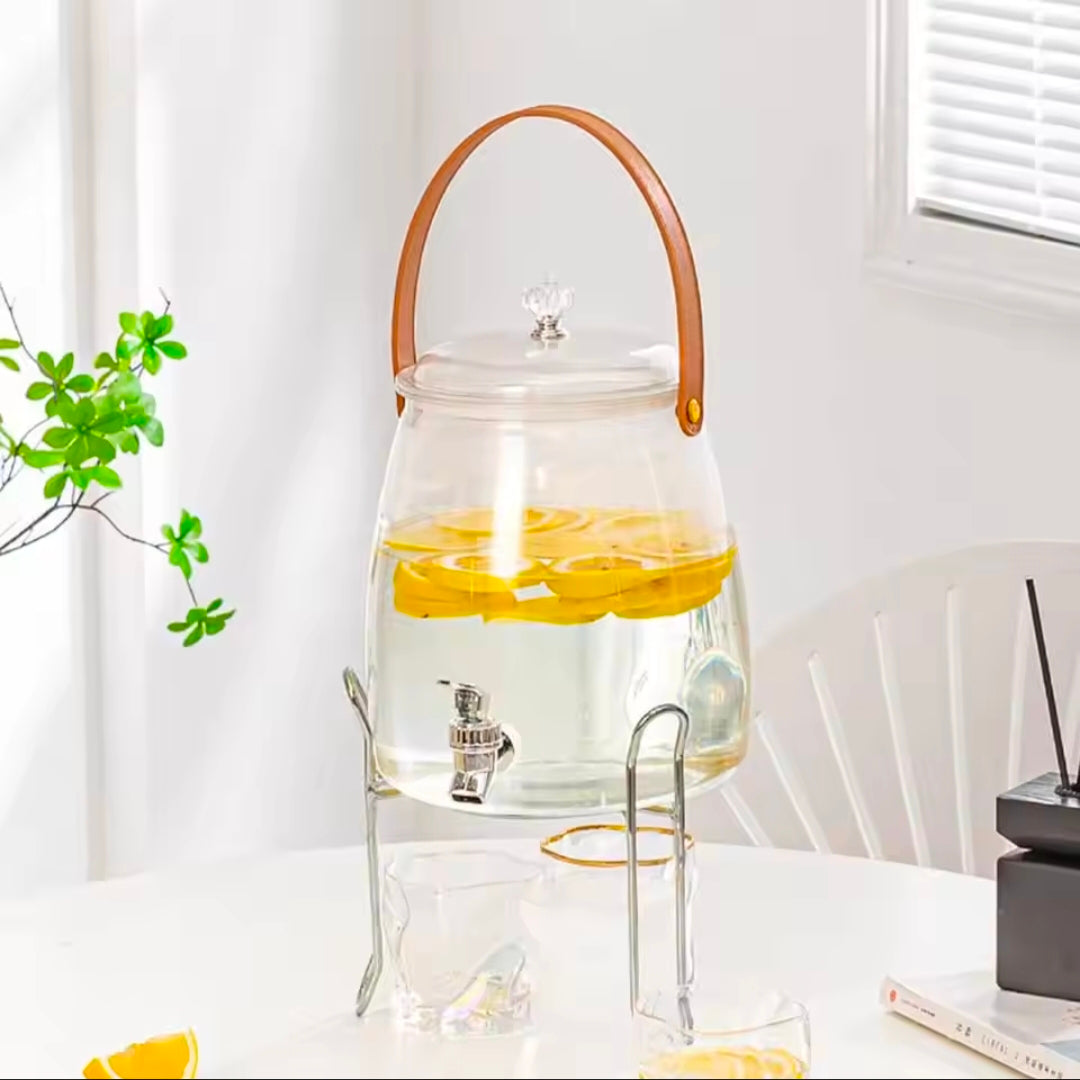 Beverage Dispenser Easy Flow Beverage Liquid Drink Container for Picnic Parties With Spigot and Filter Clear Lemonade Stand