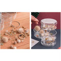 Rotating Jewelry Storage Box Makeup Storage Rack Bracelet Earring Round Plastic Organizer Boxes Holder Display Rack With Cover