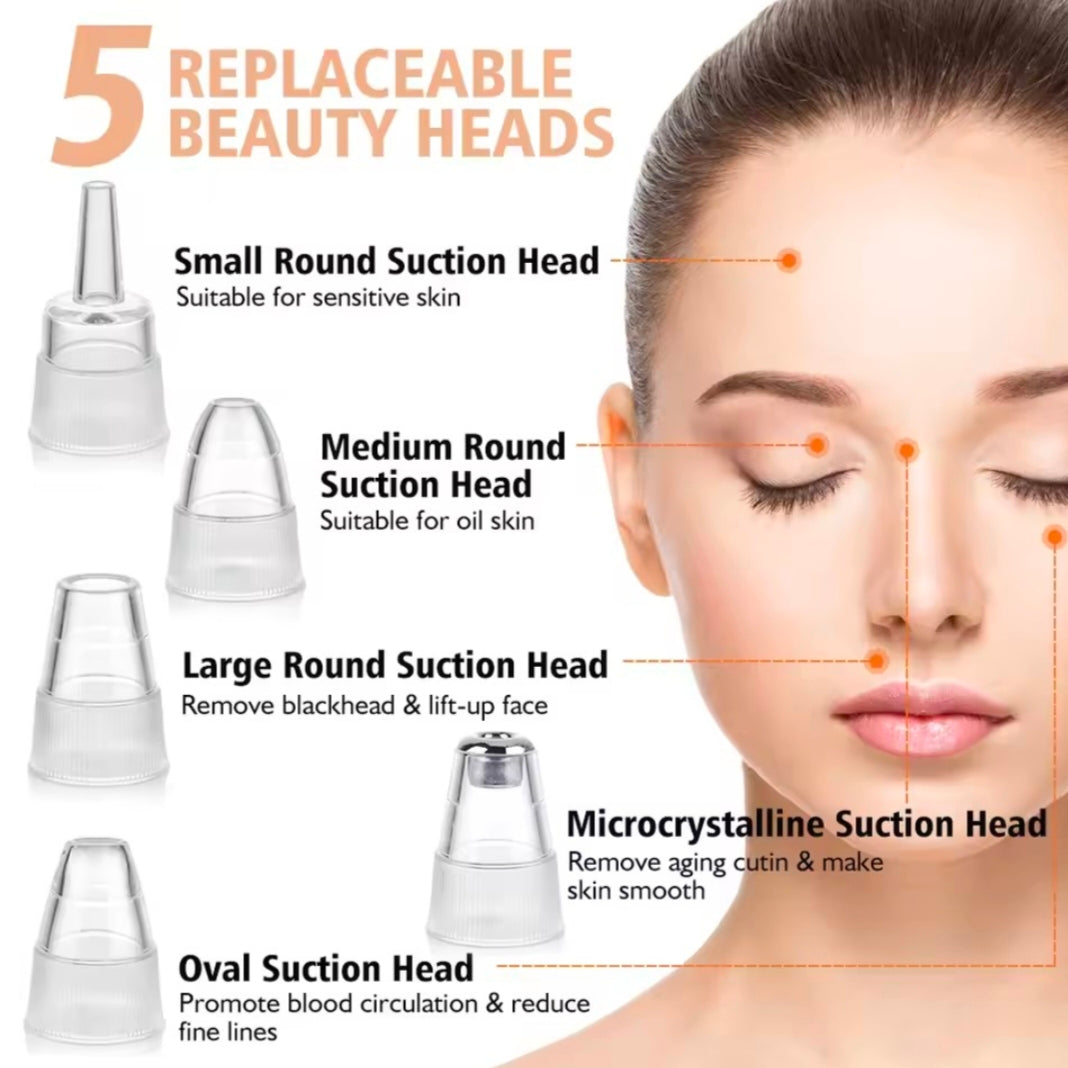Blackhead Remover Nose T Zone Pore Vacuum Acne Pimple Removal Vacuum Suction Tool Facial Diamond Dermabrasion Machine Face Clean