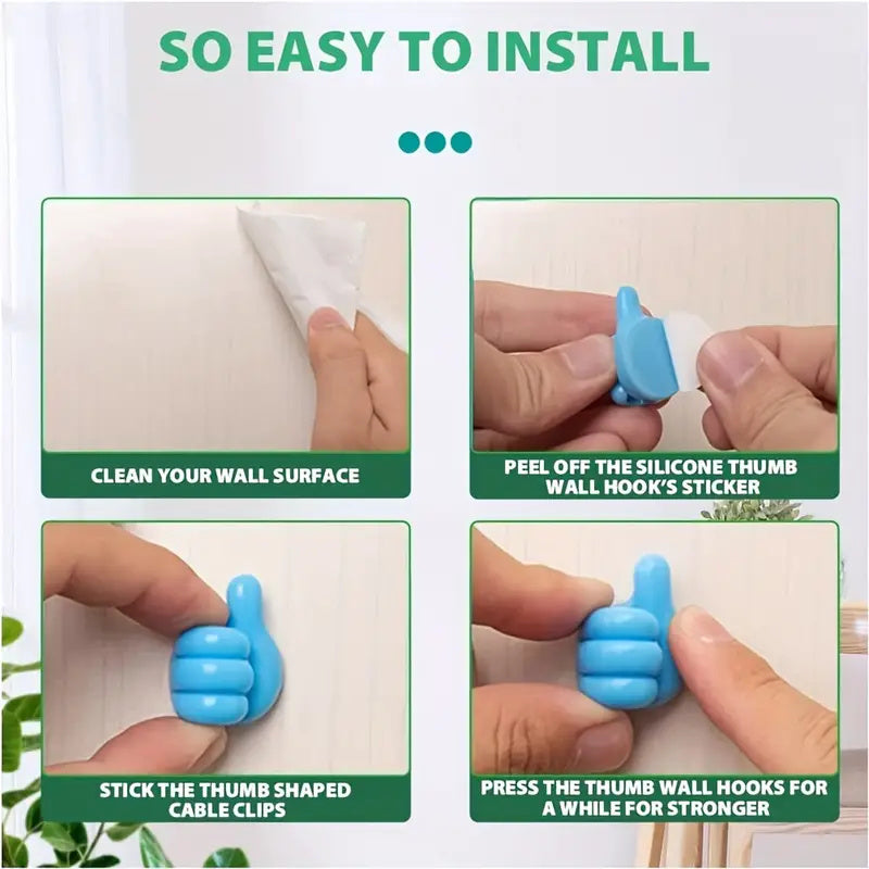 Thumb Hooks Pack of 10 – Heavy Duty Wall Hooks (Big Size)