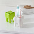 1 Cute Tooth Shaped Multifunctional Plastic Toothbrush Holder Multifunctional Bathroom Manager