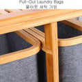 Bamboo Laundry Basket with 3 Collapsible Pull-Out Bags Storage Organizer Laundry Hamper for Bedroom Bathroom Laundry Room