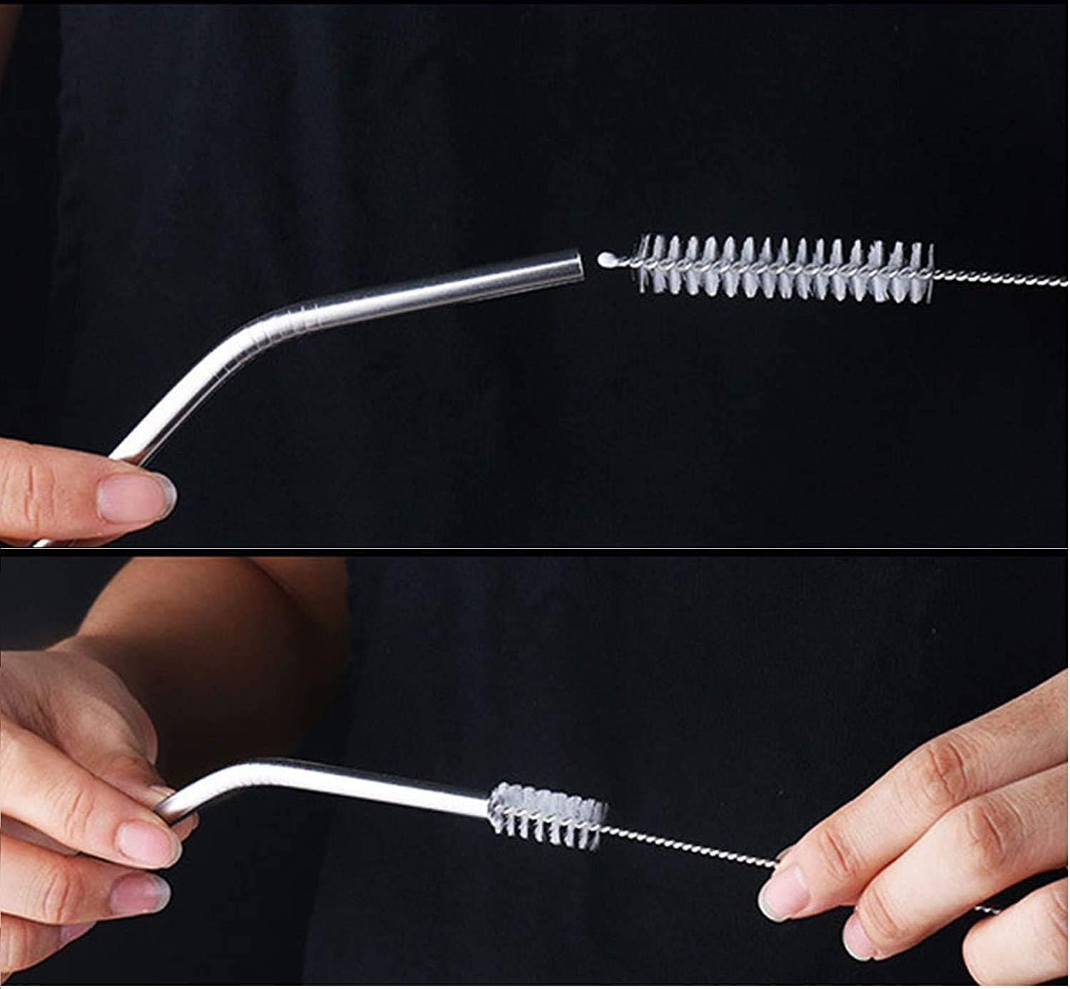 Creative Cocktail Straw Set, Stainless Steel 4 pc set