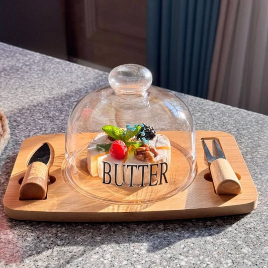 Jar Tray with Lid Cheese Storage Box Dessert Dish Box
