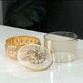 Modern Light Luxury Metal & Glass  Candy Jar-Decorative Storage Tank for Living Room Creative Home Decoration With American St