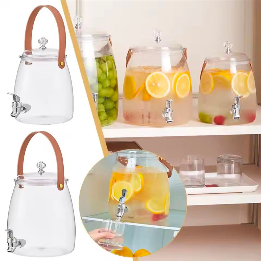 Beverage Dispenser Easy Flow Beverage Liquid Drink Container for Picnic Parties With Spigot and Filter Clear Lemonade Stand