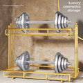 Stainless Steel Frame Acrylic Bottom Plate Storage

Holder Bathroom Washbasin Toiletries Shelf Home Dresser Cosmetic Storage Rack