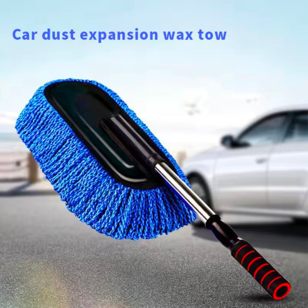 Car Wash Mop Retractable Fiber Wax Mop Car Wax Brush Cleaning Tool Car Wash Without Damaging Paint Dust Removal Fiber Duster