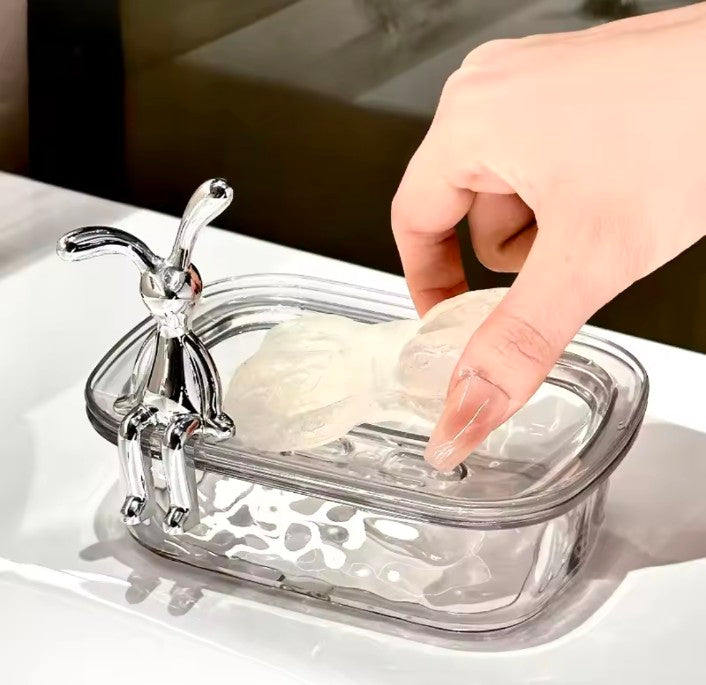 Plastic Bathroom Box in the Bathroom Household Soap Dish Rabbit Decor Soap Storage Rack for Draining Water Bathroom Accessories