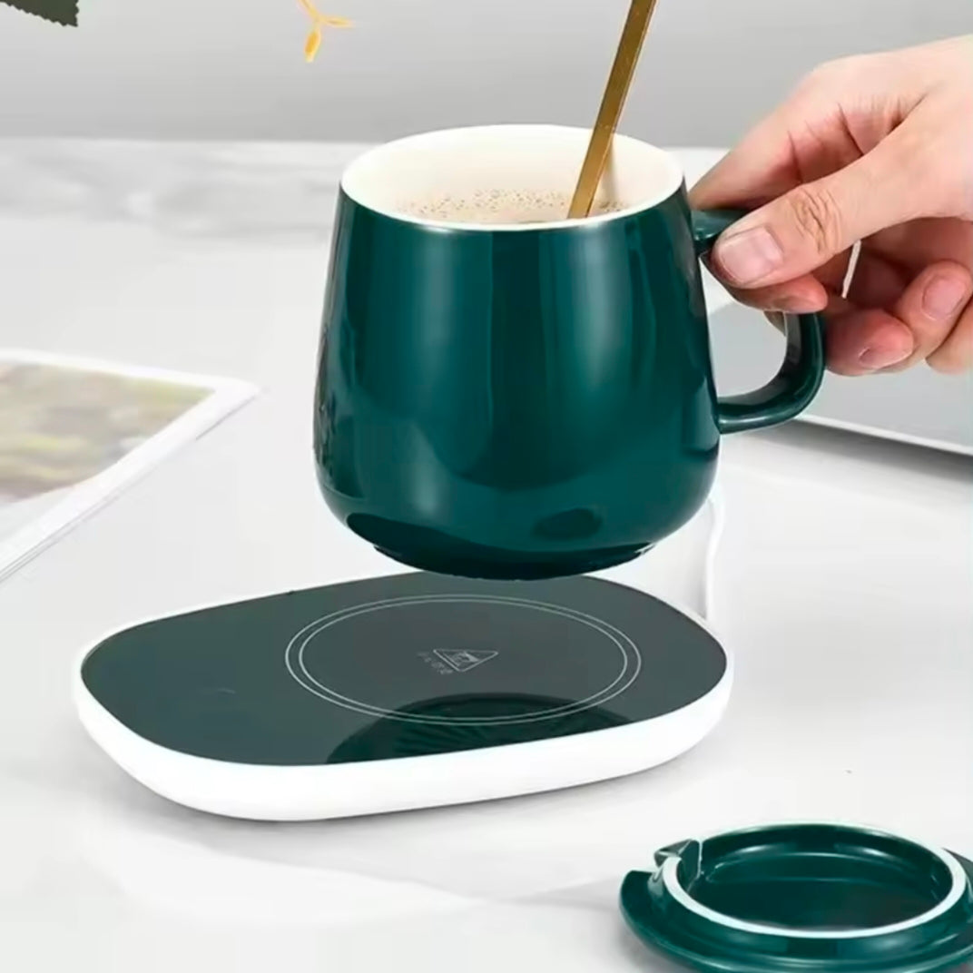 400ml Smart Ceramic Cup Coaster Warmer Thermostatic Coffee Heating Electric Mug Set Milk Tea Heating Water Coffeeware