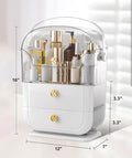 High-End Rotating Makeup Organizer with Mirror for Brushes & Lipsticks