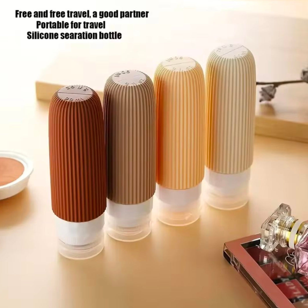 90MI/Set Silicone Travel Multicolour Cosmetic Bottles Empty Container Leakproof Refillable Bottle for Shampoo Conditioner Lotion