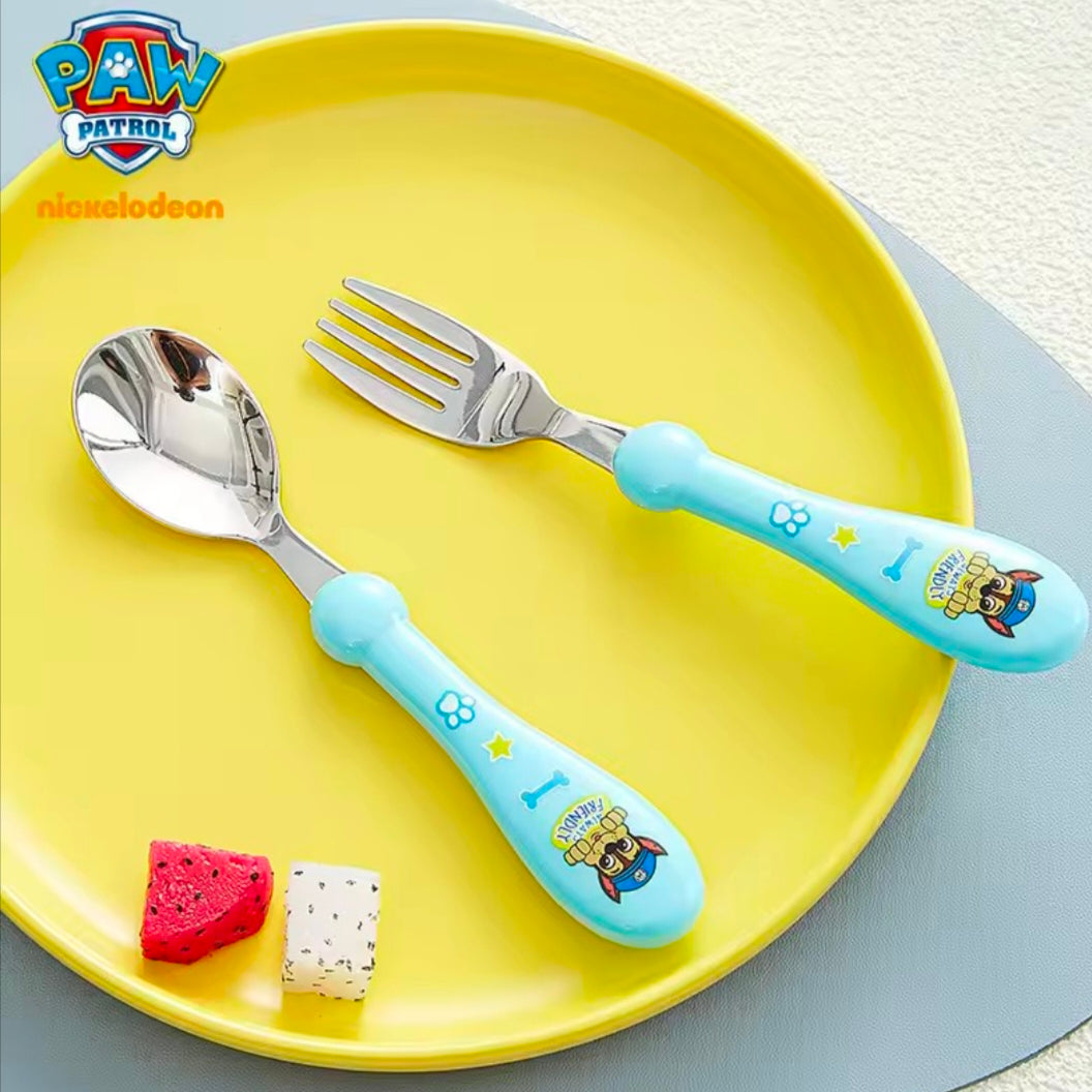 OPP Bag Genuine PAW Patrol 2pcs Cartoon Kids Spoon Fork Set Dessert CHASE SKYE Baby Gadgets Feed Kid Children's Cutlery Toy Doll