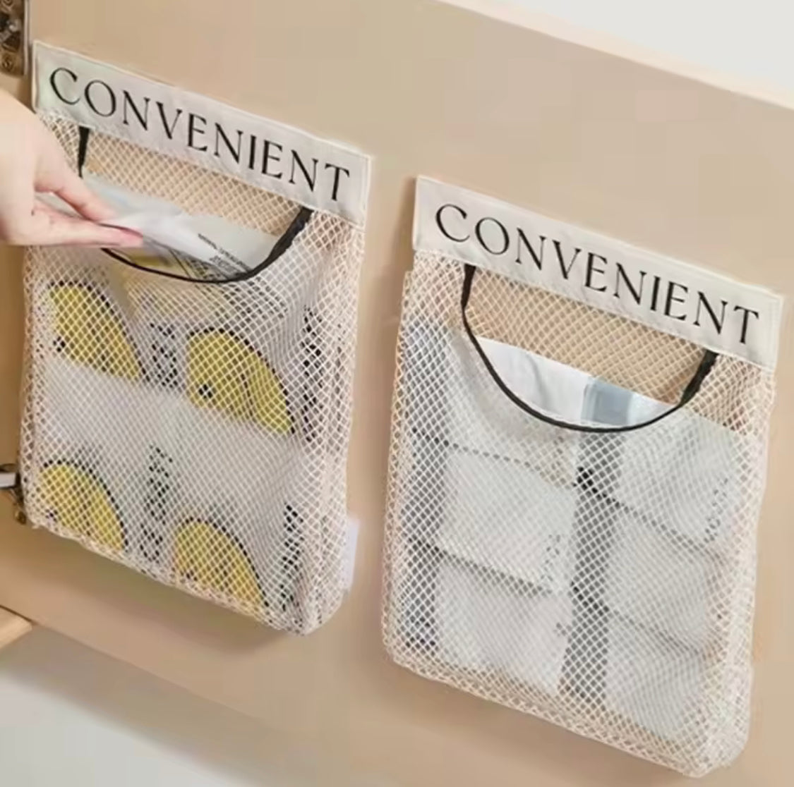 Hanging Mesh Trash Bag Holder – Reusable & Space-Saving