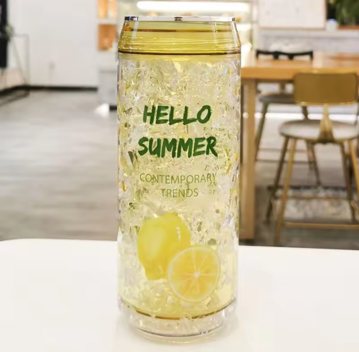 Fresh Girl Korean-Style Plastic lce    Cup Refrigerator for Cooling And Preserving Drinks