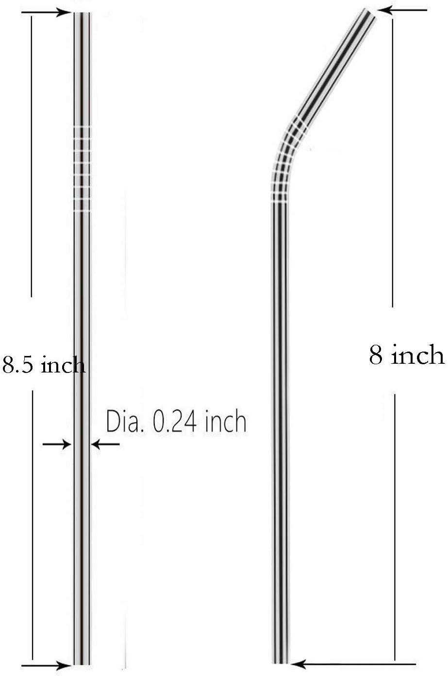 Creative Cocktail Straw Set, Stainless Steel 4 pc set