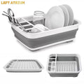 Foldable Drying Rack Drainer Dinnerware Basket Organizer Collapsible Kitchen Storage Counter Silicone Sink Dish Drying Rack